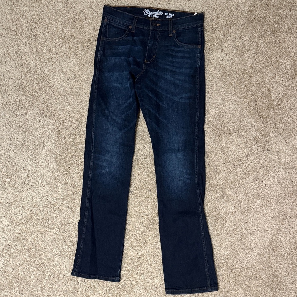 Wrangler Men's Deep Indigo Straight Jeans